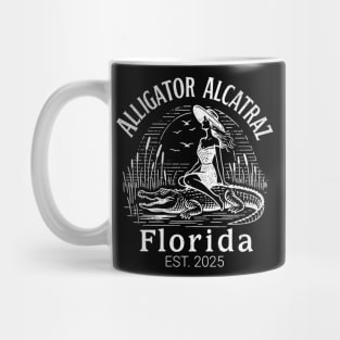 Alligator-Alcatraz-Florida-Retro-Pin-Up-Swamp-Vintage-Design Mug